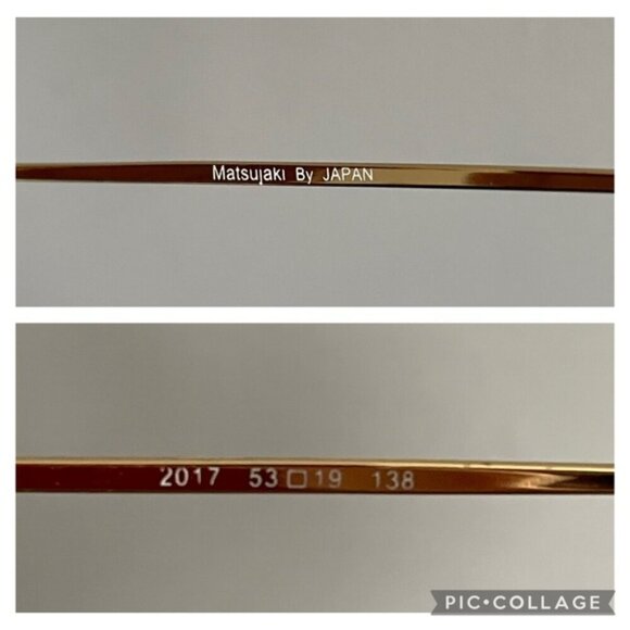 Matsujaki Japan Thin Gold Round Glasses Frames - 53-19-138 - Picture 7 of 9